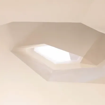 A soft white interior void lit by a single skylight